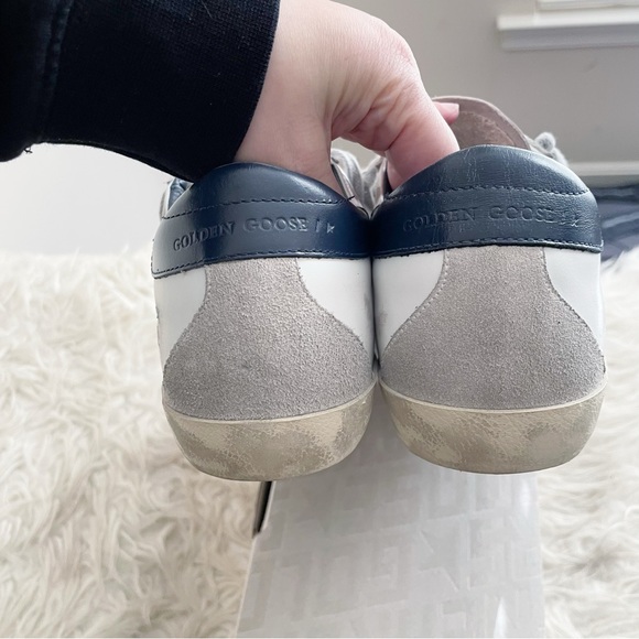 Golden Goose Women's Super-Star with suede star and blue heel tab size 40 - Picture 8 of 14